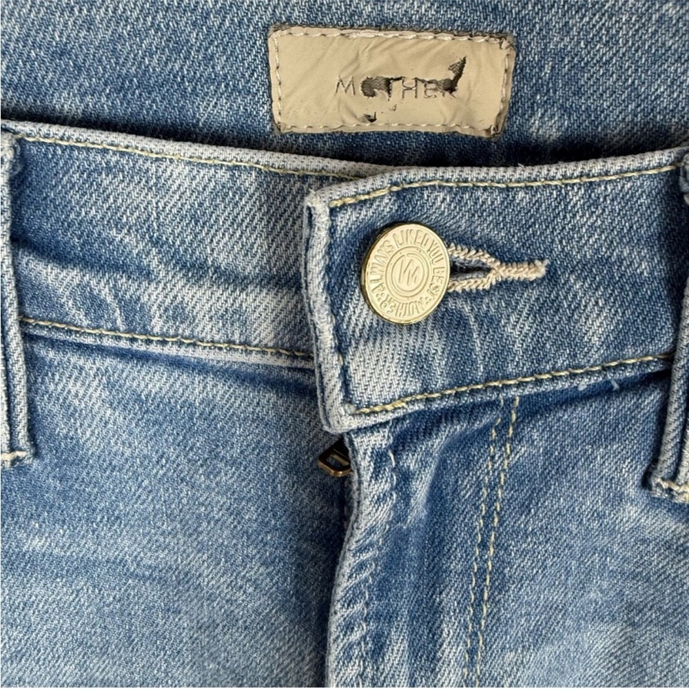 Mother The Mid Rise Dazzler Ankle Fray Jeans Reading By The Pool Wash - Picture 5 of 9